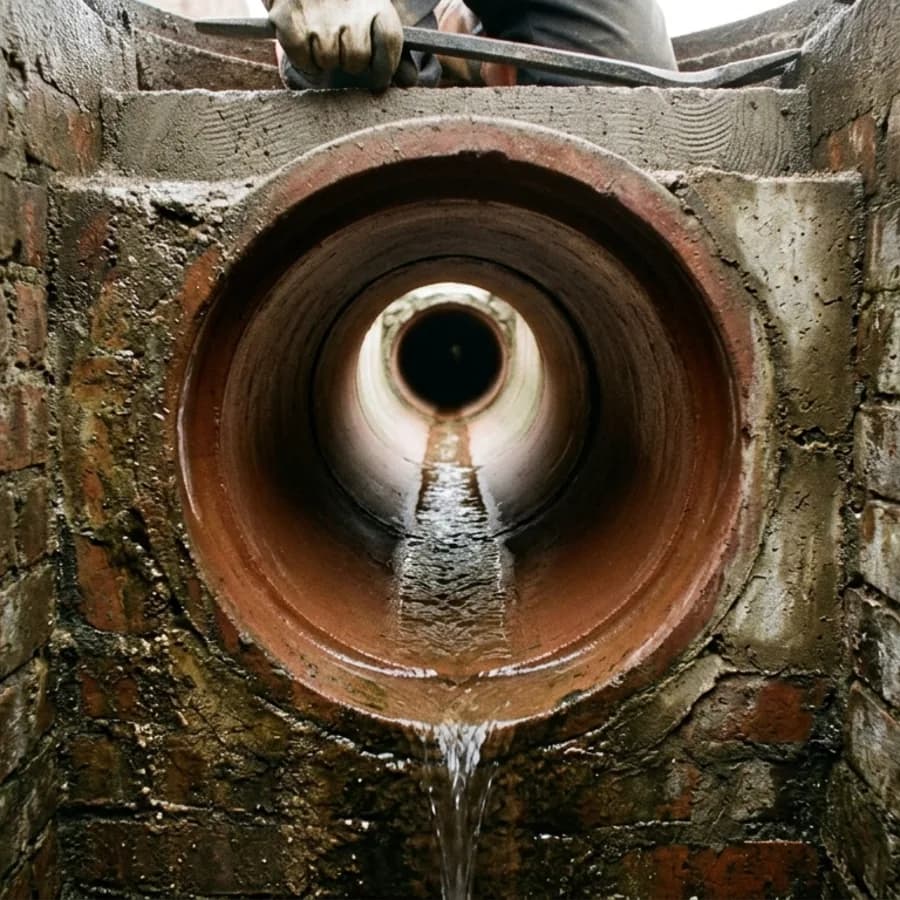 Clear view down a clean drainage pipe in Crick